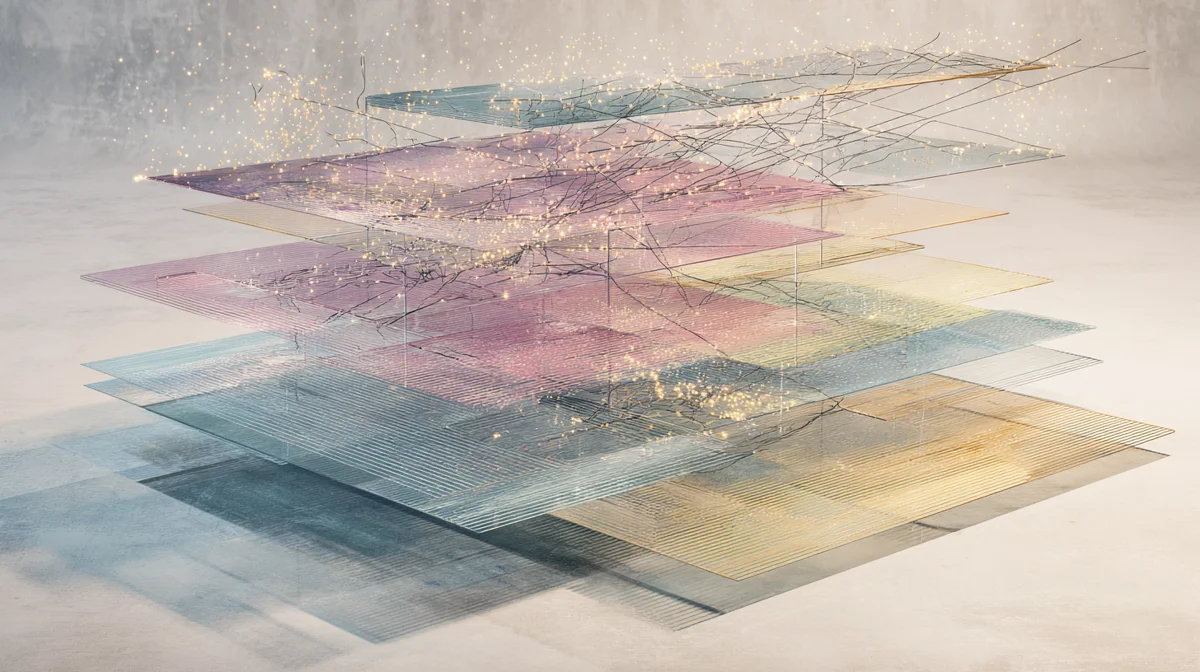 AIコアを象徴する抽象的な波形（バリアント4）