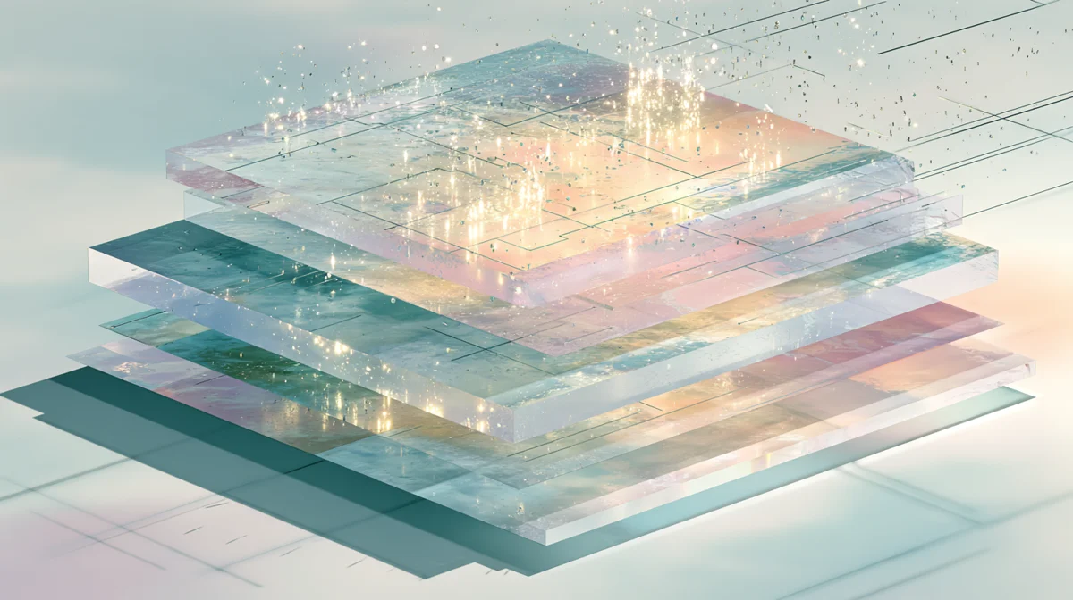 AIコアを象徴する抽象的な波形（バリアント5）