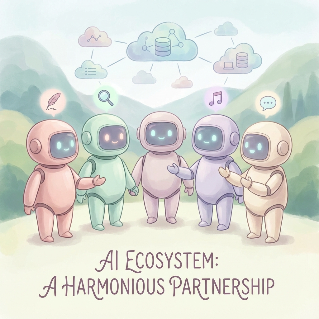 AIエージェントのエコシステムと比較のイメージ
