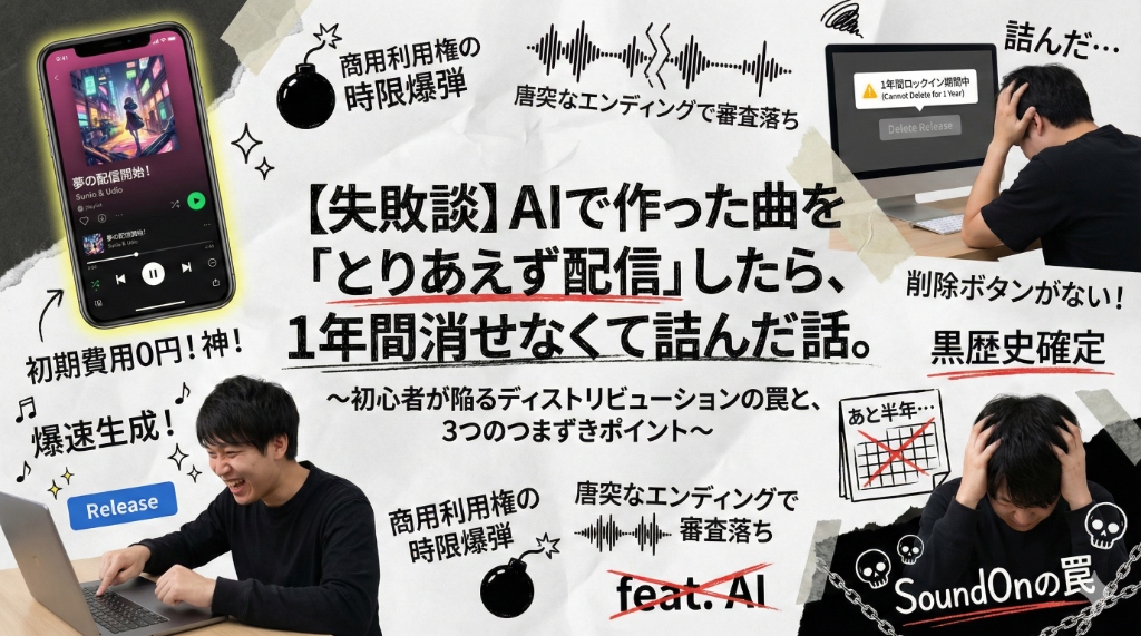 AI音楽配信の失敗談：ロックイン期間と罠