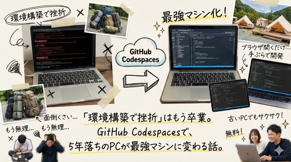 GitHub Codespaces解説記事のアイキャッチ画像